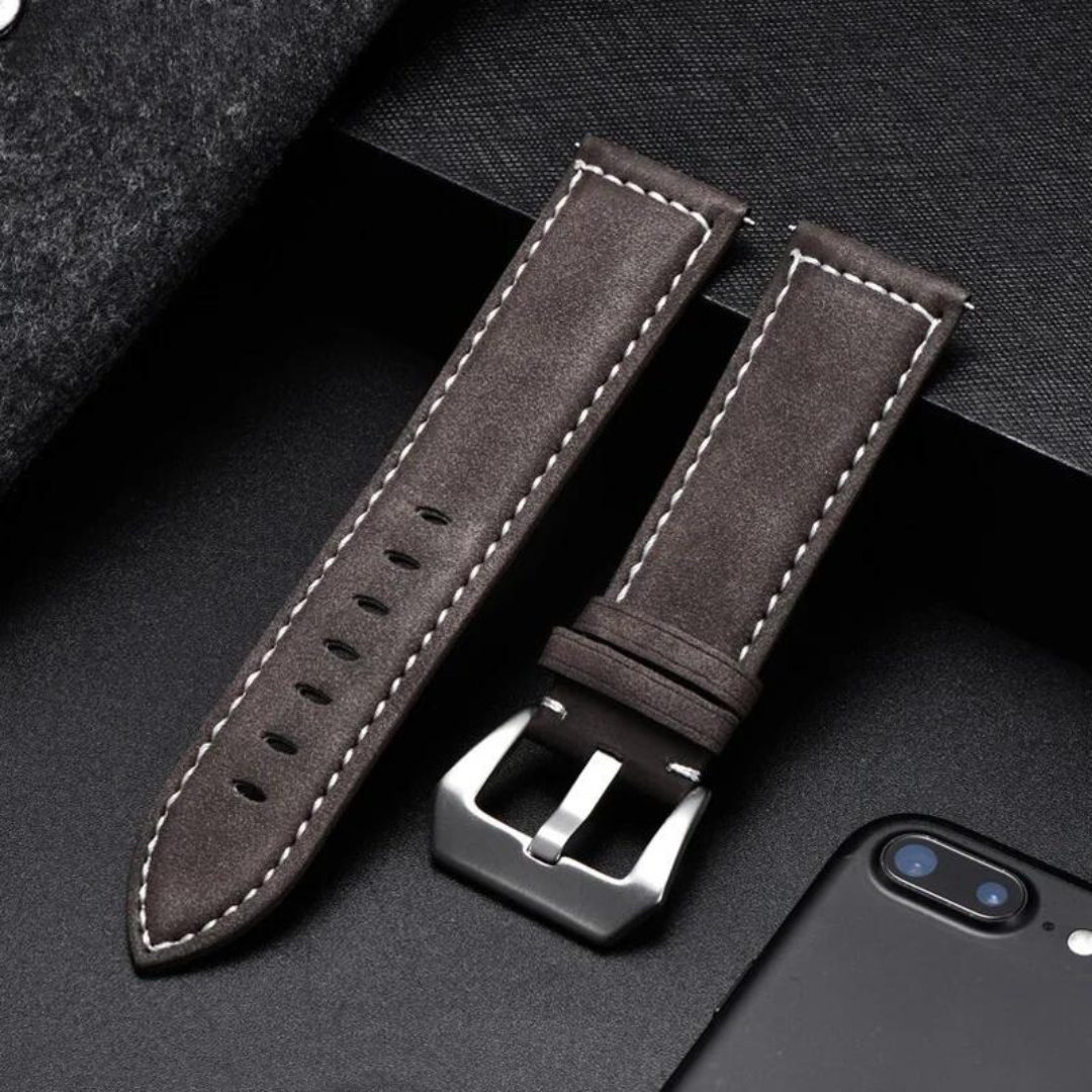 Genuine Leather Watchband Bracelet Black Blue Brown Vintage Matte Watch Strap For Women Men 18mm 20mm 22mm 24mm Wrist Band