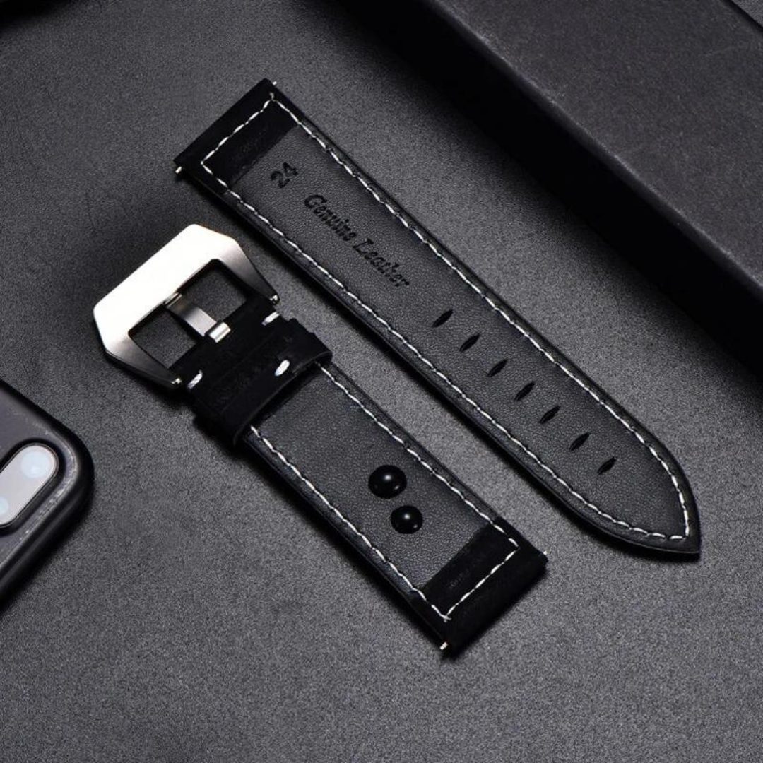 Genuine Leather Watchband Bracelet Black Blue Brown Vintage Matte Watch Strap For Women Men 18mm 20mm 22mm 24mm Wrist Band