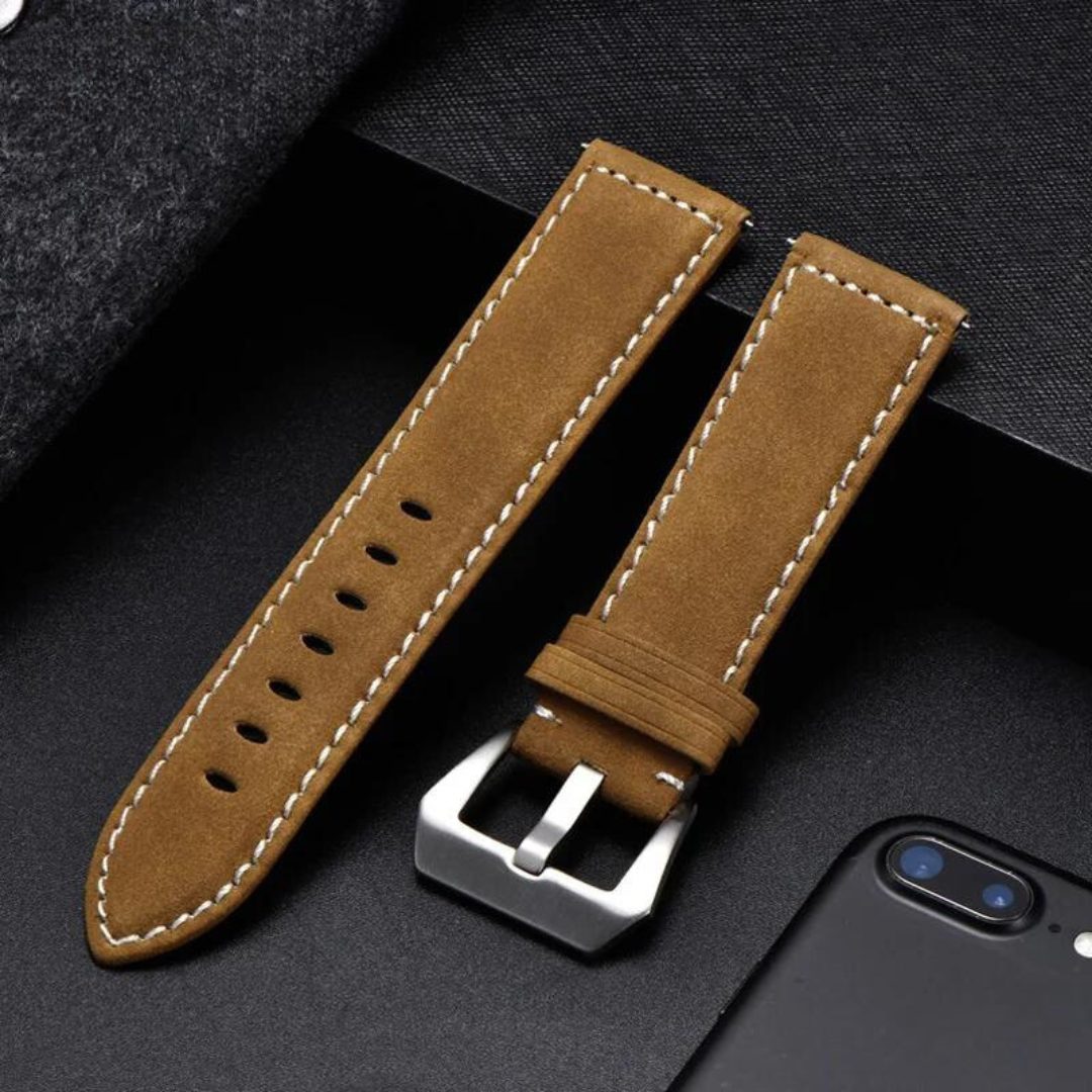 Genuine Leather Watchband Bracelet Black Blue Brown Vintage Matte Watch Strap For Women Men 18mm 20mm 22mm 24mm Wrist Band