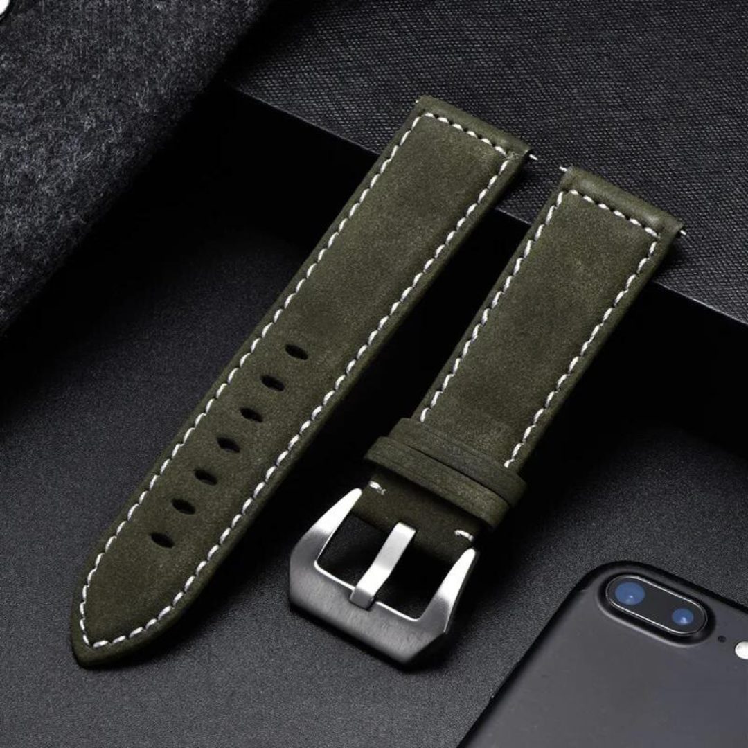 Genuine Leather Watchband Bracelet Black Blue Brown Vintage Matte Watch Strap For Women Men 18mm 20mm 22mm 24mm Wrist Band