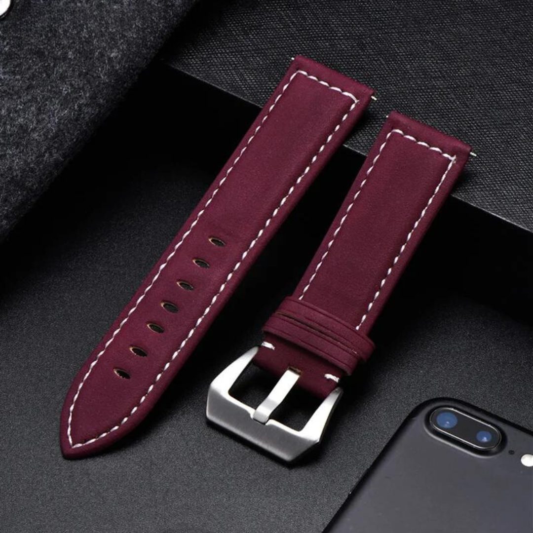 Genuine Leather Watchband Bracelet Black Blue Brown Vintage Matte Watch Strap For Women Men 18mm 20mm 22mm 24mm Wrist Band